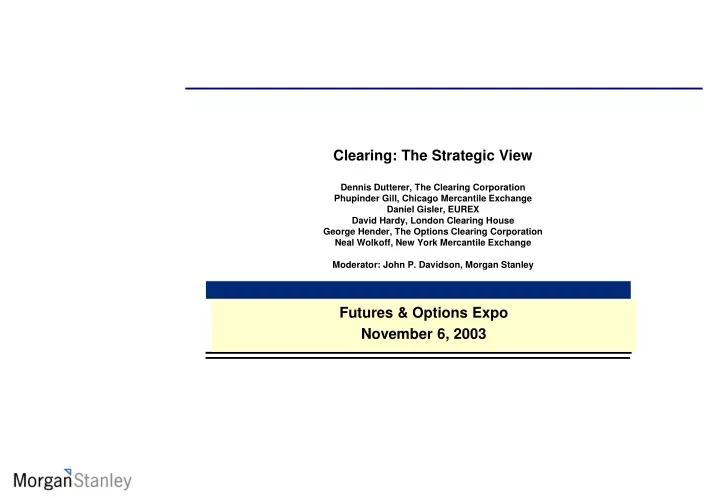 futures options expo november 6 2003