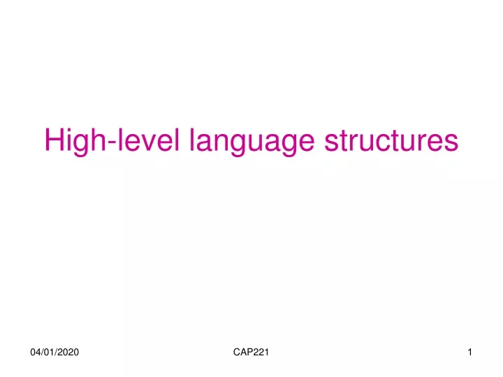high level language structures