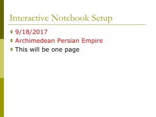 Interactive Notebook Setup