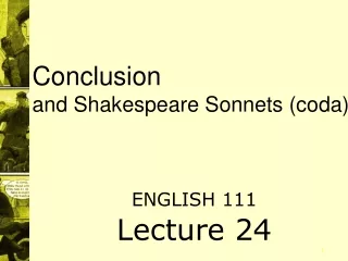 ENGLISH 111 Lecture 24