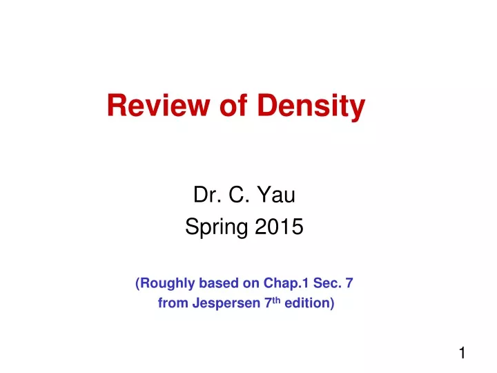 review of density