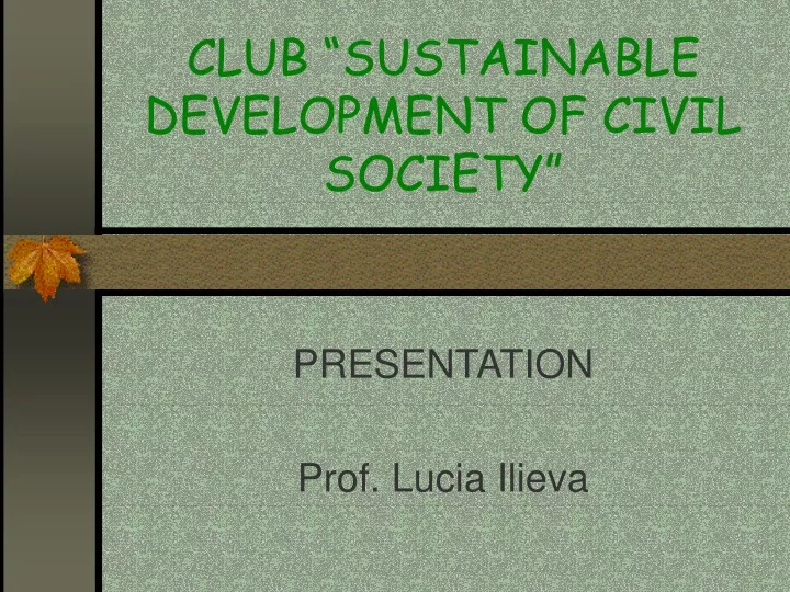 club sustainable development of civil society