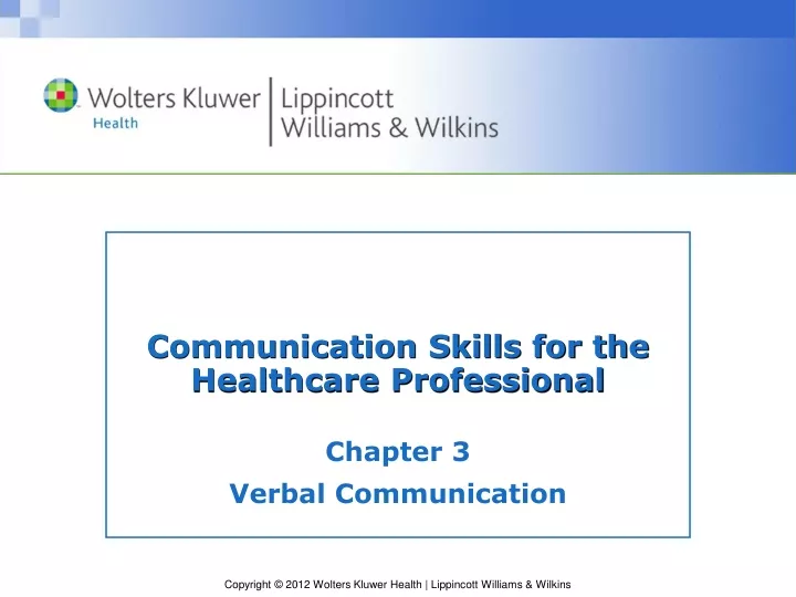 communication skills for the healthcare professional