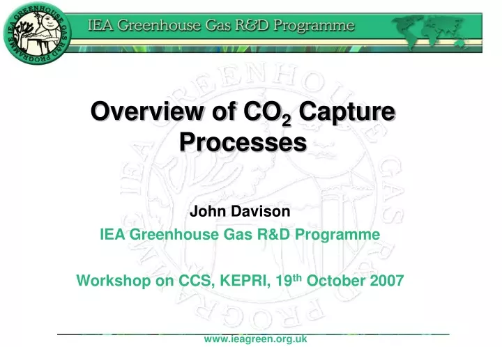 overview of co 2 capture processes
