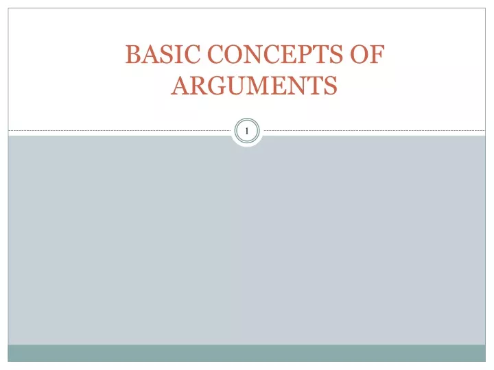 basic concepts of arguments
