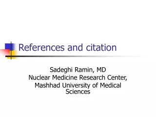 References and citation