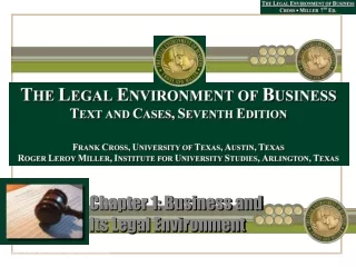 Chapter 1: Business and Its Legal Environment