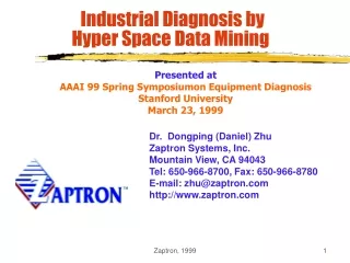 Industrial Diagnosis by  Hyper Space Data Mining