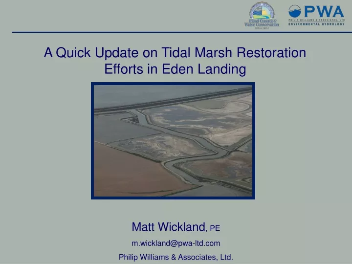 a quick update on tidal marsh restoration efforts