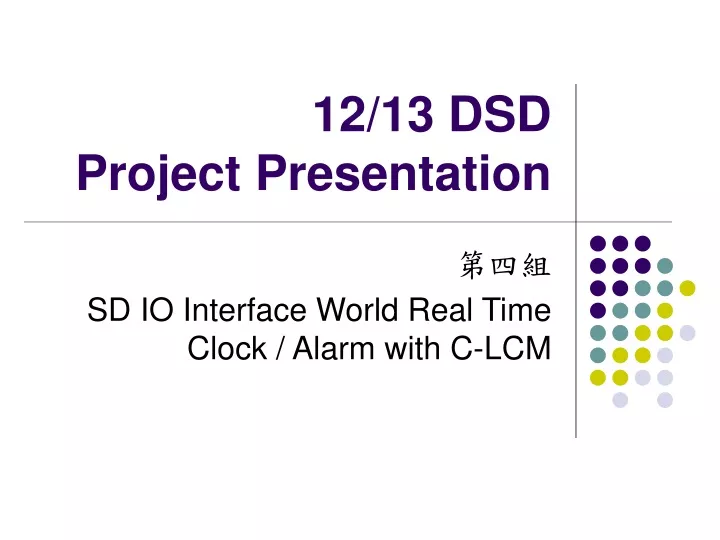 12 13 dsd project presentation