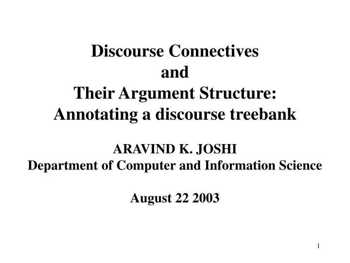 discourse connectives and their argument