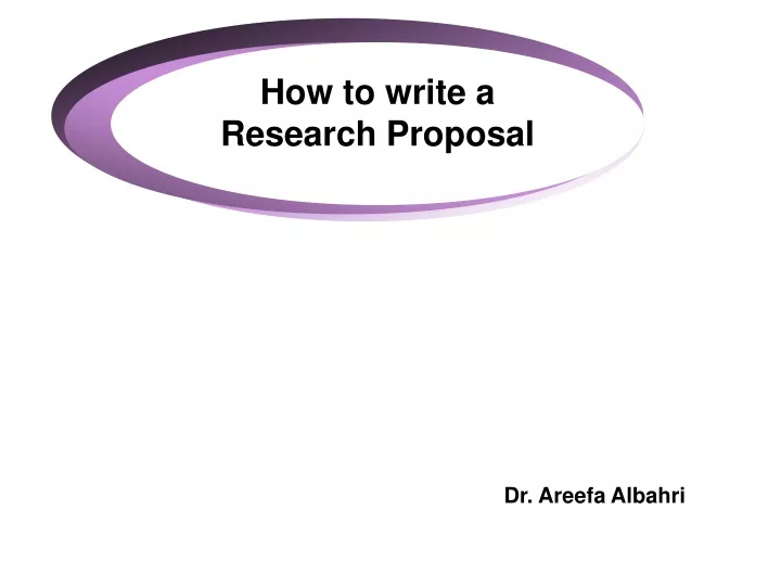 how to write a research proposal