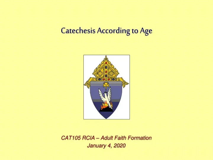 catechesis according to age