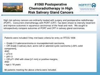 #1060 Postoperative Chemoradiotherapy in High Risk Salivary Gland Cancers