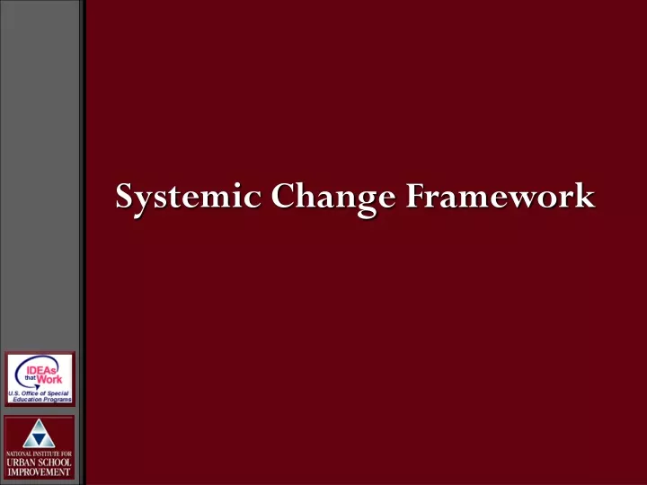 systemic change framework