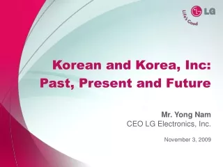 Korean and Korea, Inc:   Past, Present and Future