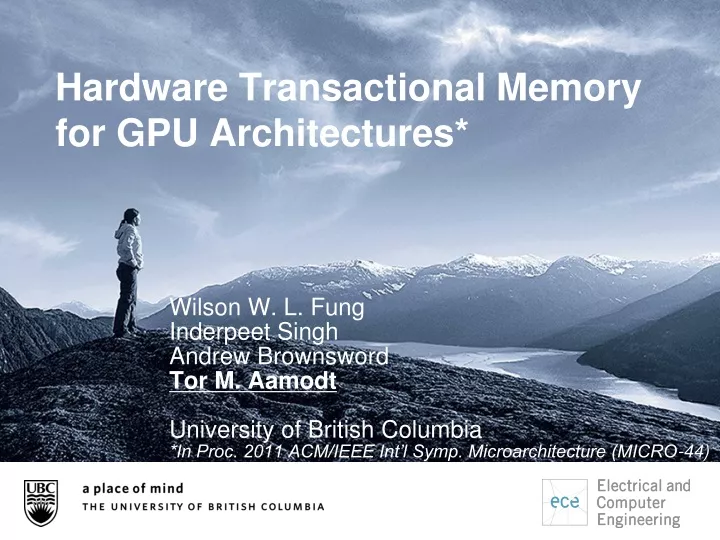 hardware transactional memory for gpu architectures