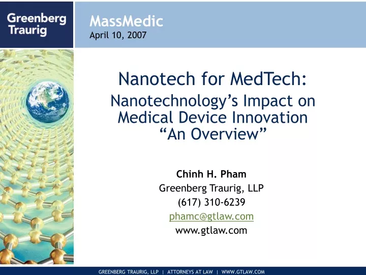 nanotech for medtech nanotechnology s impact on medical device innovation an overview