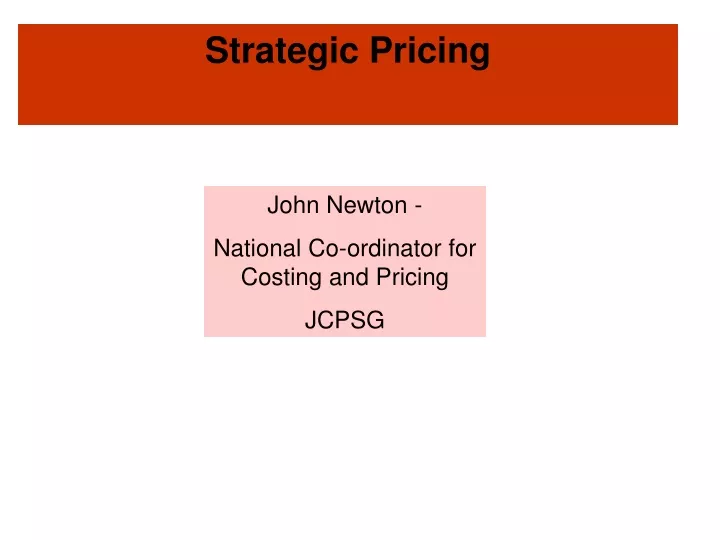 strategic pricing