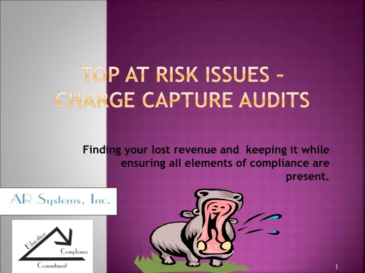 top at risk issues charge capture audits