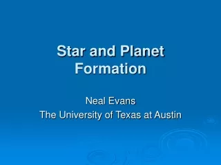 Star and Planet Formation