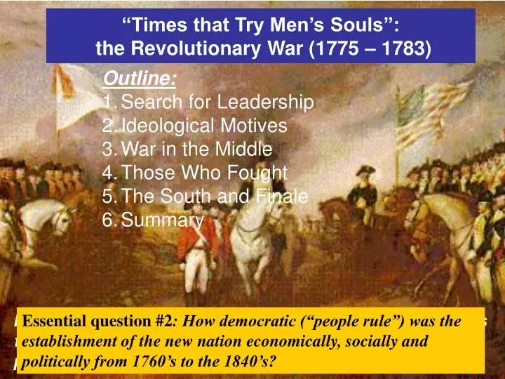 times that try men s souls the revolutionary war 1775 1783