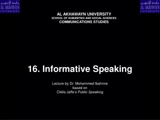 16. Informative Speaking