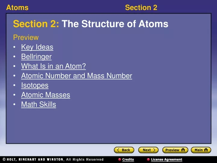 section 2 the structure of atoms