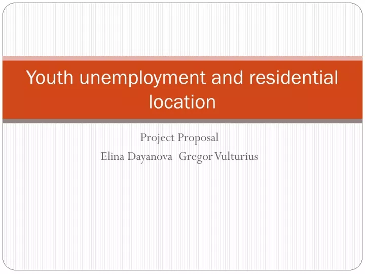 youth unemployment and residential location