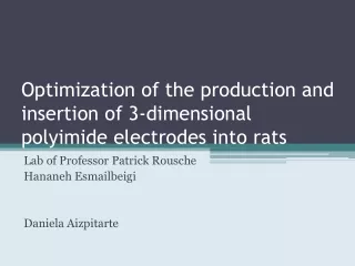 Optimization of the production and insertion of 3-dimensional polyimide electrodes into rats