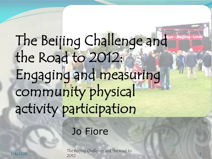 the beijing challenge and the road to 2012