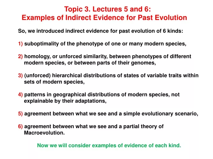 topic 3 lectures 5 and 6 examples of indirect