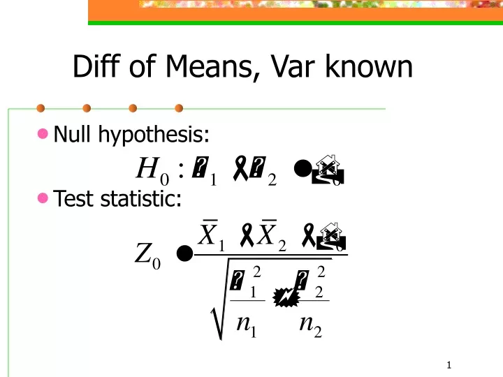 diff of means var known