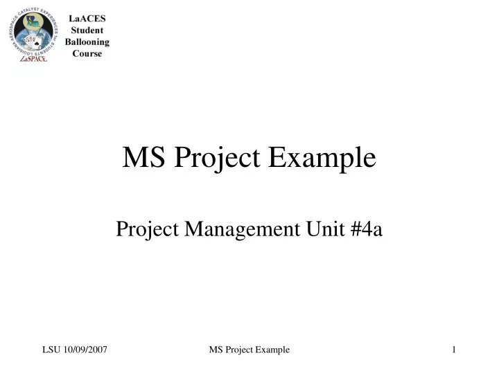 ms project example