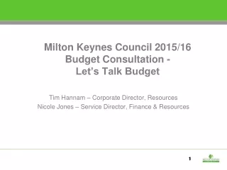 Milton Keynes Council 2015/16 Budget Consultation -  Let’s Talk Budget