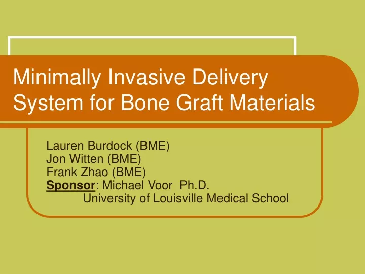minimally invasive delivery system for bone graft materials