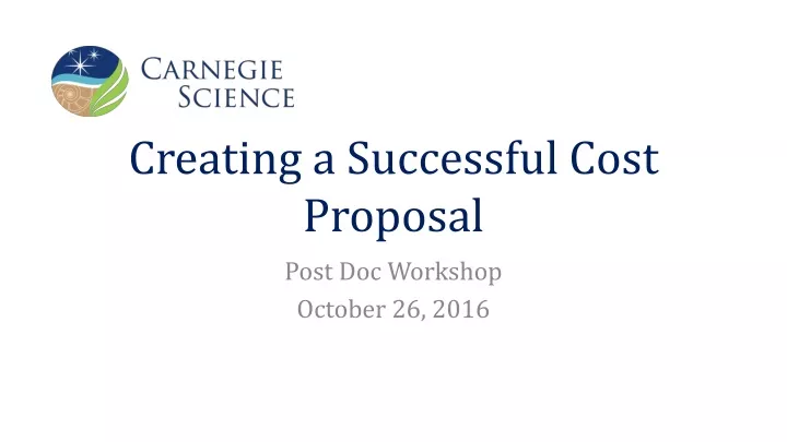 creating a successful cost proposal