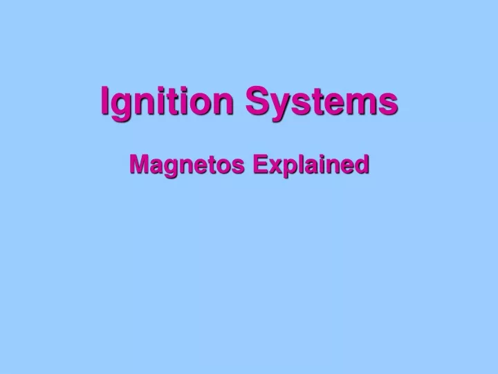 ignition systems