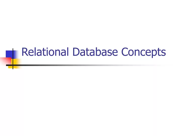 relational database concepts