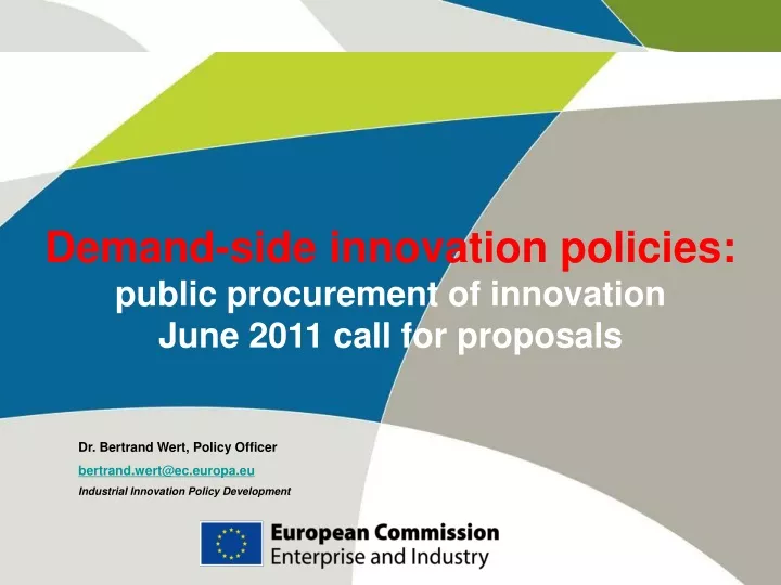 demand side innovation policies public