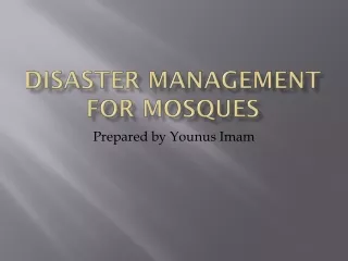 Disaster Management for mosques
