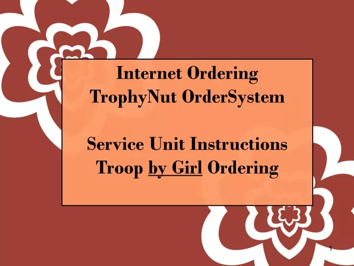 internet ordering trophynut ordersystem service