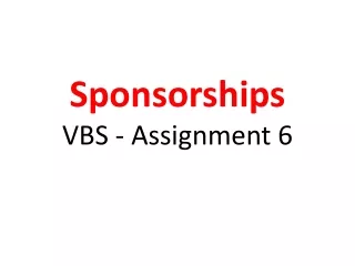 Sponsorships VBS - Assignment 6