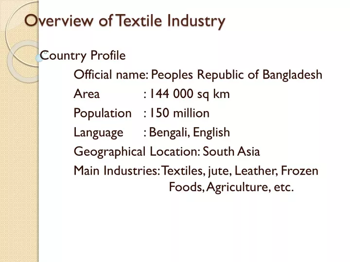 overview of textile industry