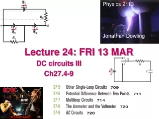 Lecture 24: FRI 13 MAR