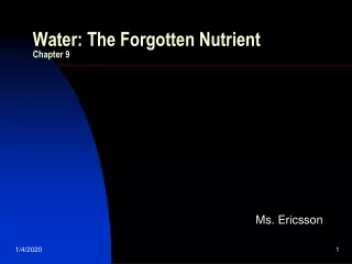 Water: The Forgotten Nutrient Chapter 9
