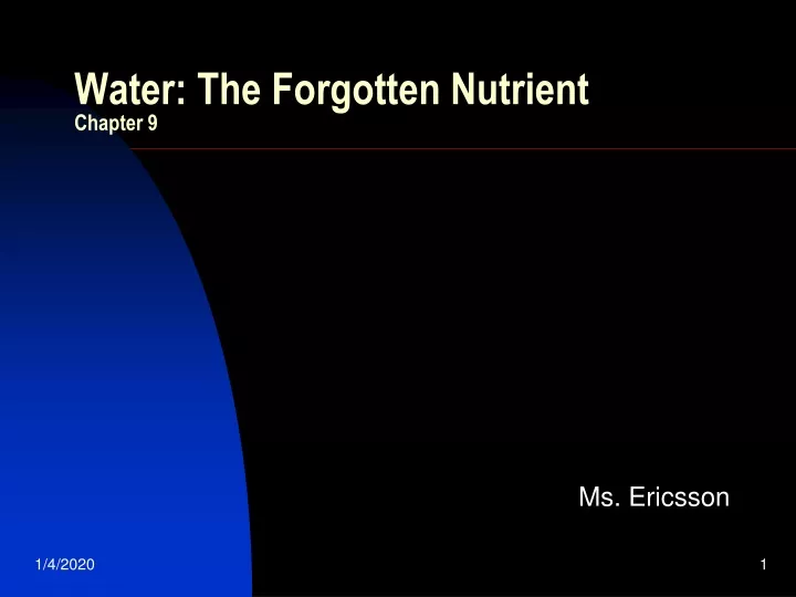 water the forgotten nutrient chapter 9