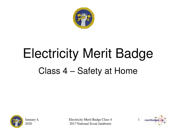 electricity merit badge class 4 safety at home