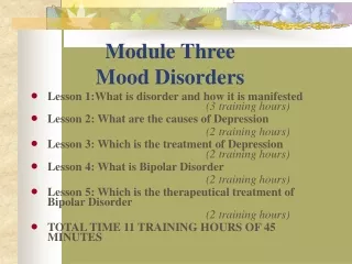 Module Three Mood Disorders