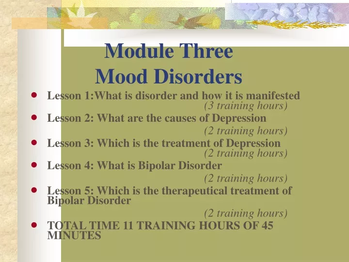 module three mood disorders